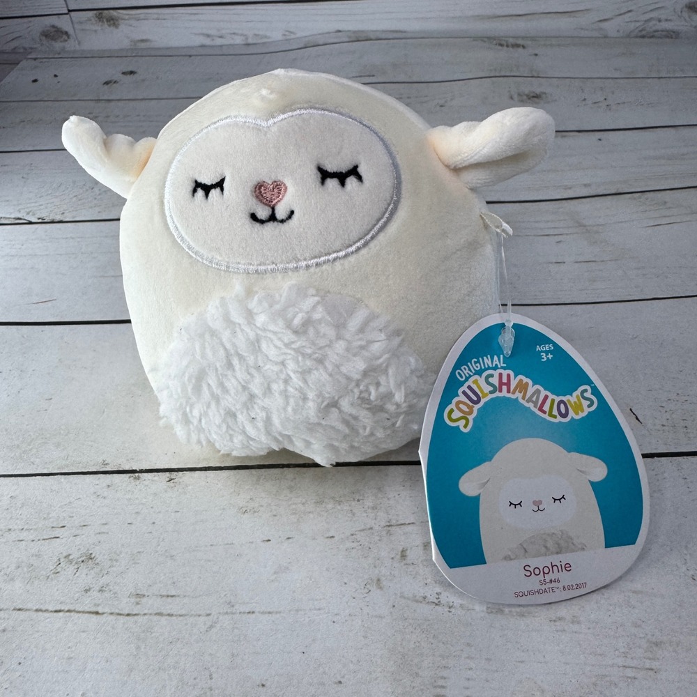 Squishmallows Sophie the Lamb 5" Farm Squad Easter Plush Furry Belly NWT